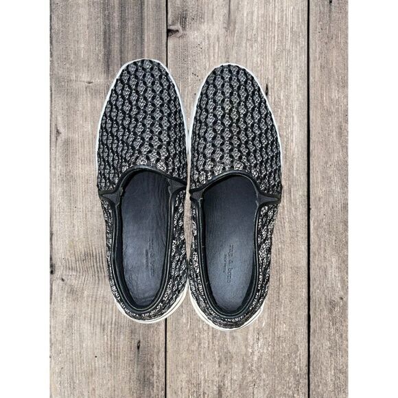 Rag & Bone Kent Knit Slip On Shoes Sneakers Black White Women’s Size 5 - Picture 8 of 9